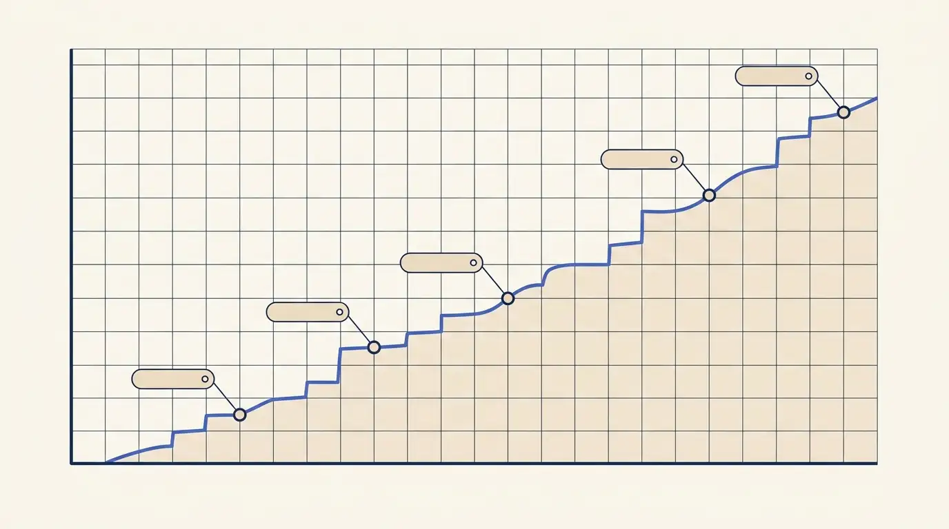 Grafiek van het aantal Cruks-inschrijvingen van eind 2021 tot januari 2026 met de mijlpalen 10.000, 60.902, 86.255 en 110.000
